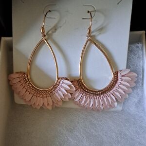 Chic Pink Petal Drop Earrings